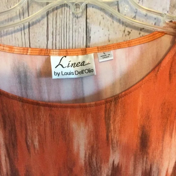 Linea by Louis Dell’Olio Oversized Baggy Orange Shades Longer Top Size Large - Picture 3 of 5
